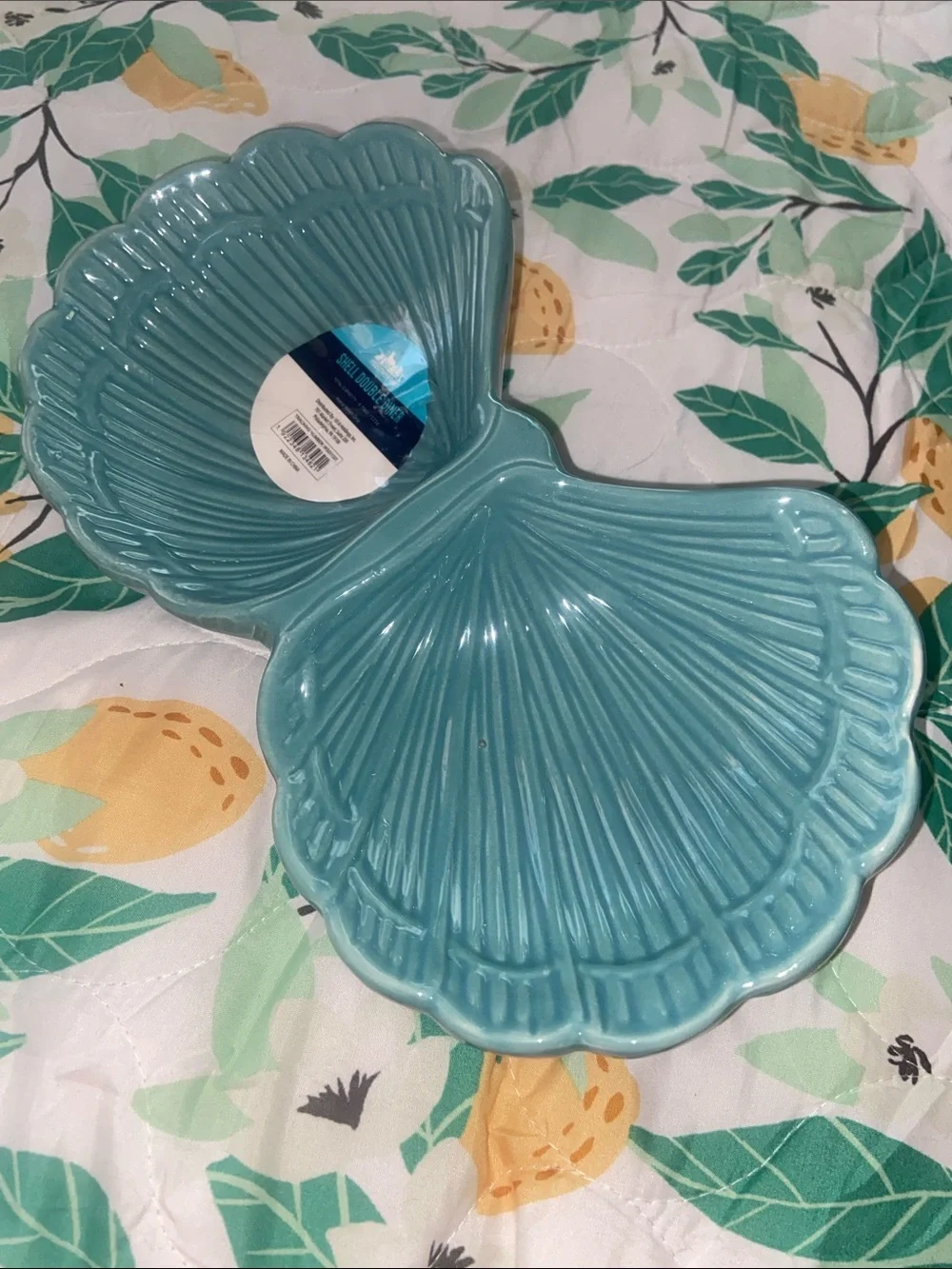 SEASHELL MERMAID BLUE DOUBLE BOWL Pet Cat Small Dog NWT